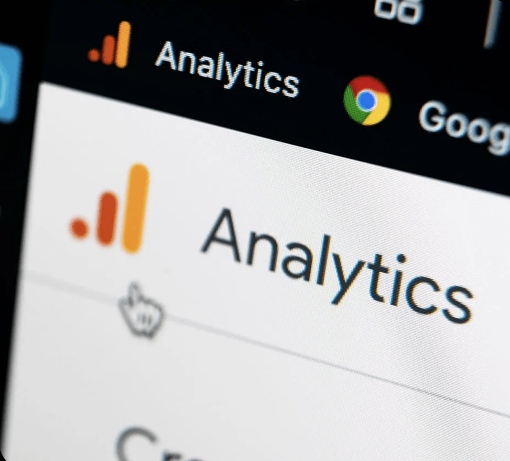 Close-up of Google Analytics interface showcasing analytics tools.
